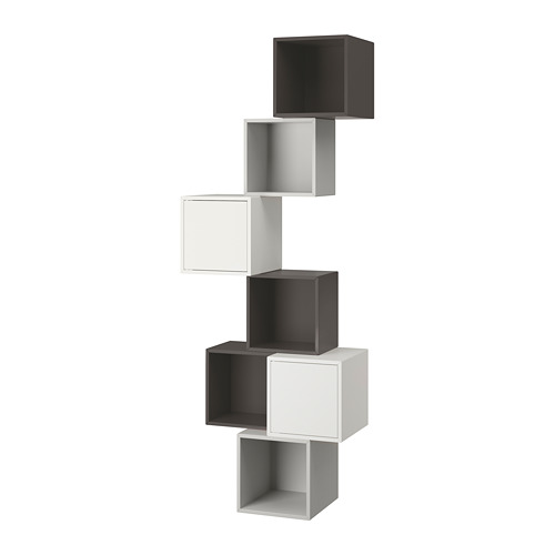 EKET - wall-mounted cabinet combination, white/dark grey/light grey | IKEA Taiwan Online - PE692506_S4