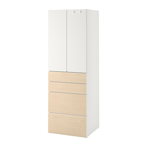 SMÅSTAD/PLATSA - wardrobe, white/birch with 4 drawers, 60x57x181 cm | IKEA Taiwan Online - PE788914_S4