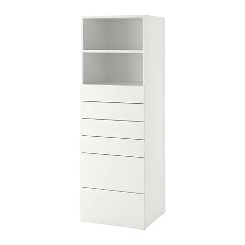 SMÅSTAD/PLATSA - bookcase, white white/with 6 drawers, 60x57x181 cm | IKEA Taiwan Online - PE788925_S4