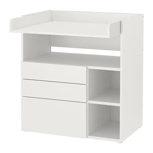 SMÅSTAD - 嬰兒尿布更換桌, 白色 白色/附3個抽屜, 90x79x100 公分 | IKEA 線上購物 - PE788936_S4