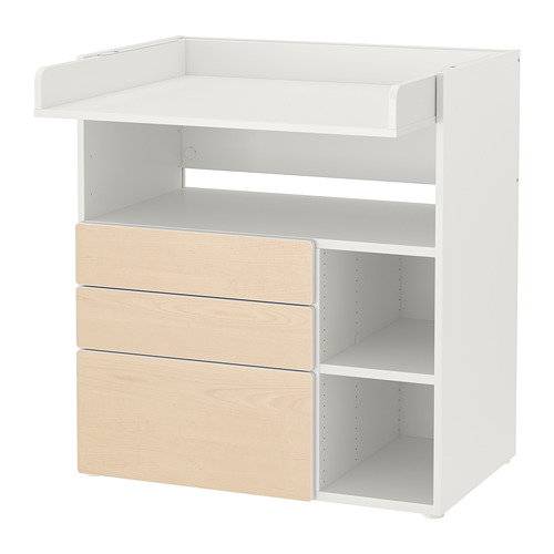SMÅSTAD - changing table, white birch/with 3 drawers, 90x79x100 cm | IKEA Taiwan Online - PE788945_S4