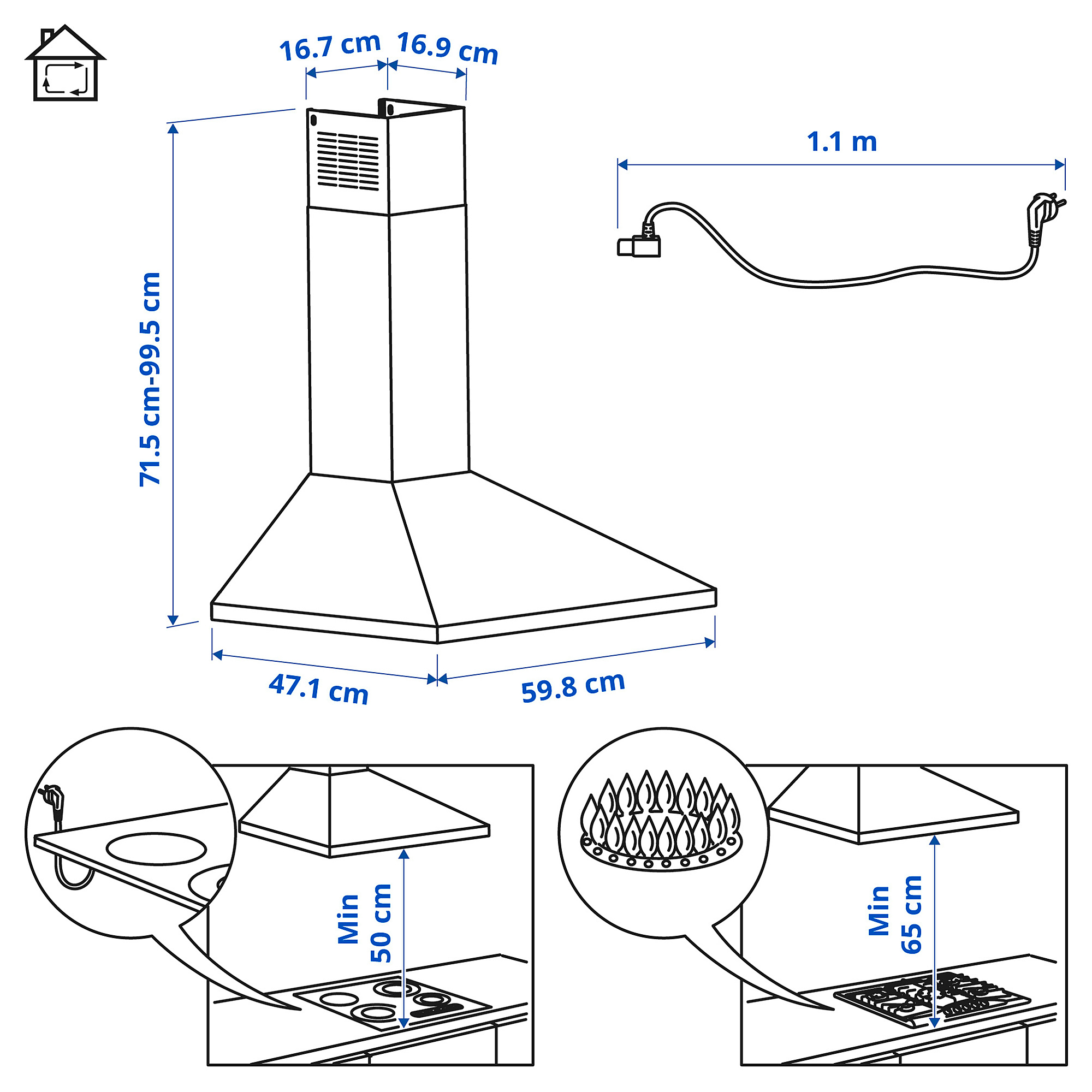 RYTMISK wall mounted extractor hood