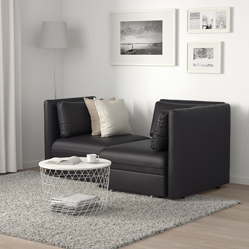 VALLENTUNA - 2-seat modular sofa with sofa-bed, and storage/Murum black | IKEA Taiwan Online - PE691200_S4