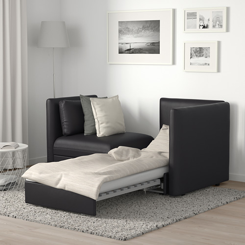 VALLENTUNA - 2-seat modular sofa with sofa-bed, and storage/Murum black | IKEA Taiwan Online - PE691210_S4