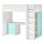 SMÅSTAD - loft bed, white pale turquoise/with desk with 3 drawers | IKEA Taiwan Online - PE789028_S1