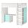 SMÅSTAD - loft bed, white pale turquoise/with desk with 4 drawers | IKEA Taiwan Online - PE789043_S1