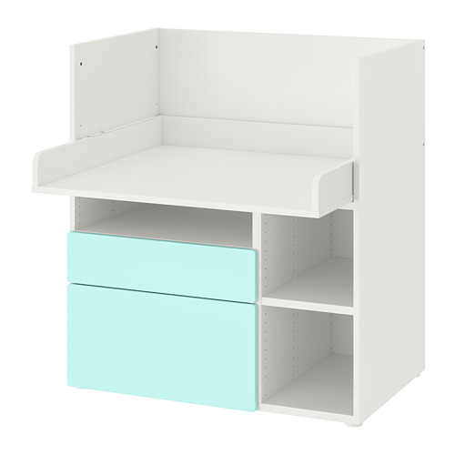 SMÅSTAD - 書桌/工作桌, 白色 淺土耳其藍/附2個抽屜 | IKEA 線上購物 - PE789066_S4
