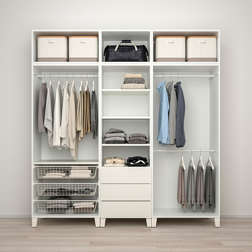 PLATSA wardrobe with 10 doors + 3 drawers