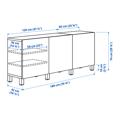 BESTÅ - storage combination with doors, white/Selsviken high-gloss/white | IKEA Taiwan Online - PE834318_S4