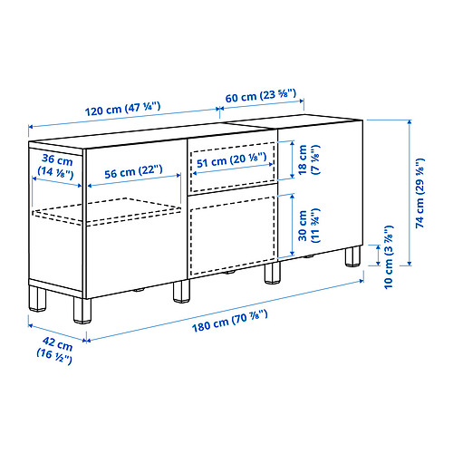 BESTÅ storage combination with drawers