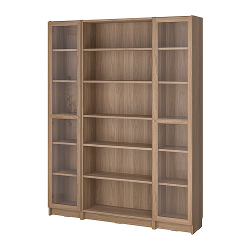 BILLY/OXBERG bookcase combination w glass doors