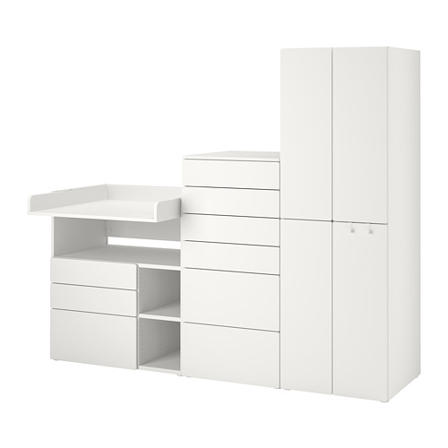 SMÅSTAD/PLATSA - storage combination, white white/with changing table, 210x79x181 cm | IKEA Taiwan Online - PE789123_S4