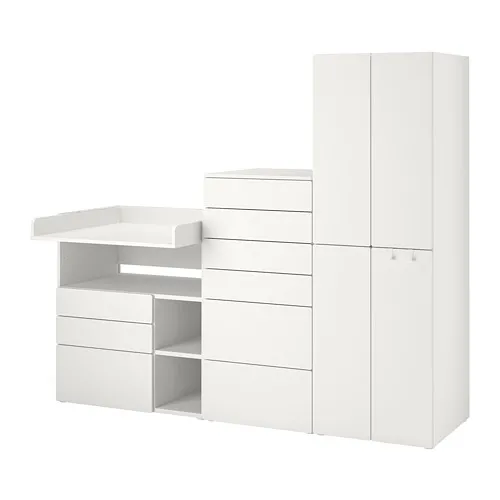 SMÅSTAD/PLATSA - 收納組合, 白色 白色/附嬰兒尿布台, 210x79x181 公分 | IKEA 線上購物 - PE789123_S4