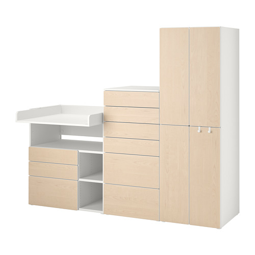 SMÅSTAD/PLATSA - storage combination, white birch/with changing table, 210x79x181 cm | IKEA Taiwan Online - PE789132_S4