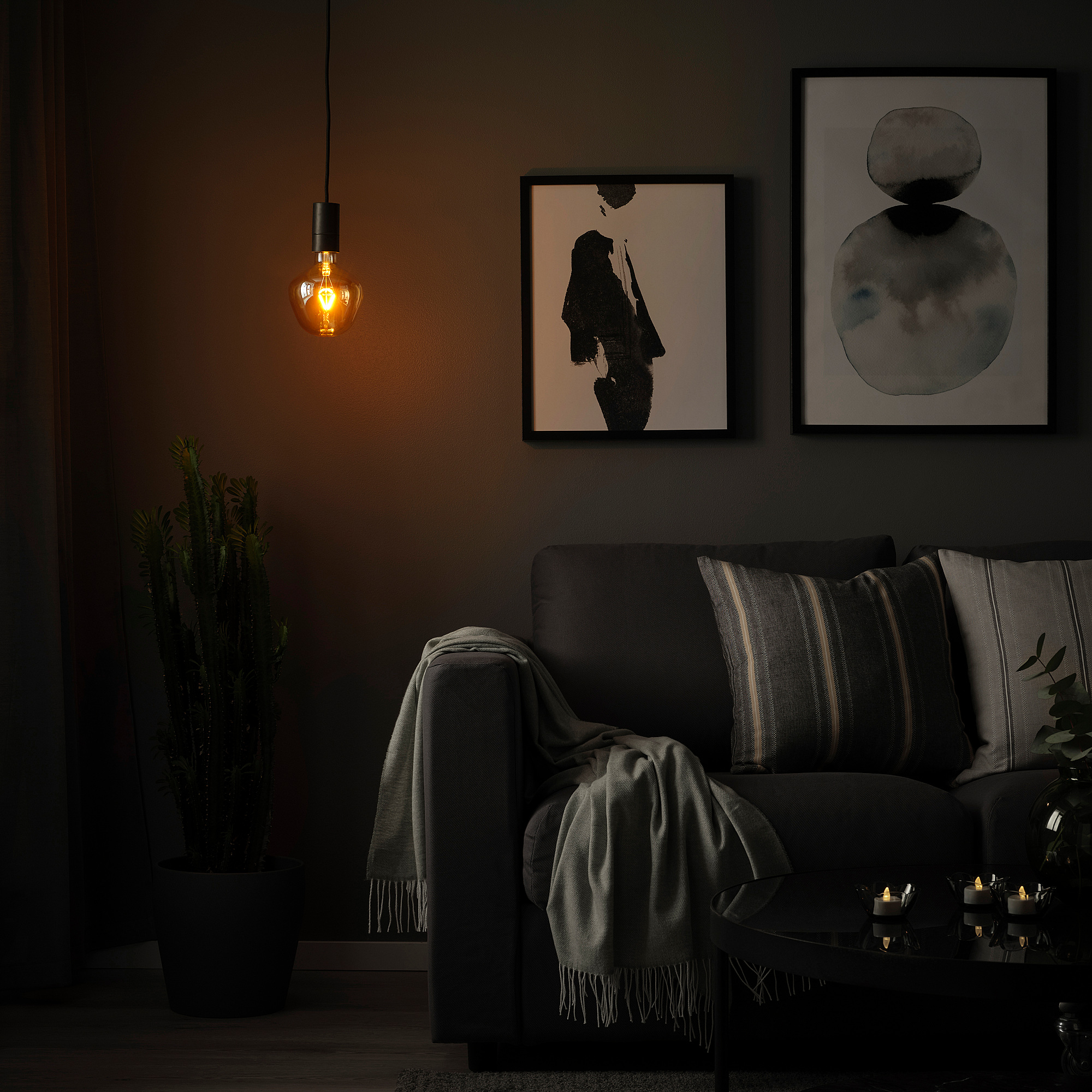 SUNNEBY/MOLNART pendant lamp with light bulb