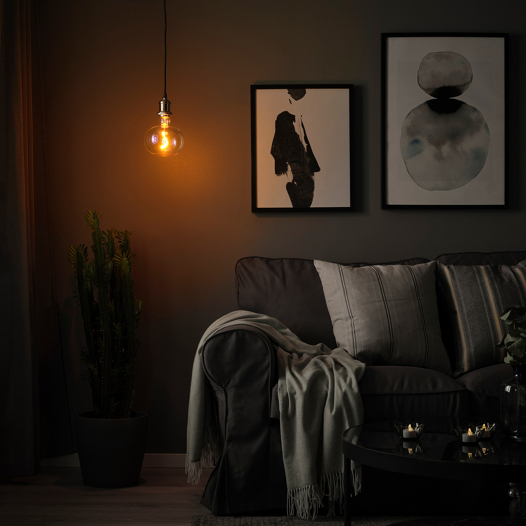 JÄLLBY/MOLNART pendant lamp with light bulb