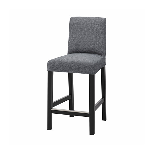 BERGMUND - 吧台椅附靠背, 黑色/Gunnared 中灰色, 62 公分 | IKEA 線上購物 - PE789189_S4
