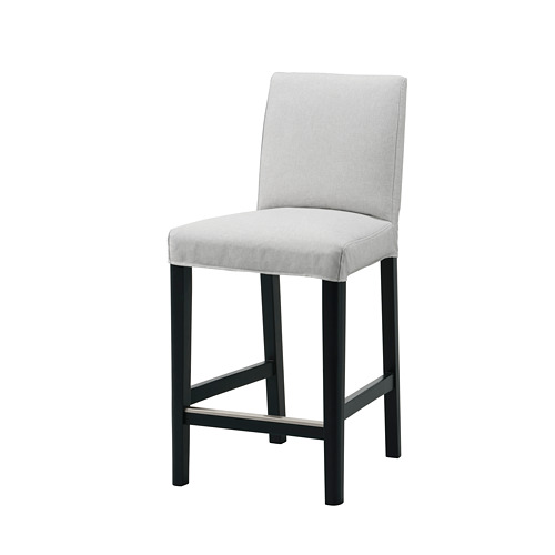 BERGMUND - 吧台椅附靠背, 黑色/Orrsta 淺灰色, 62 公分 | IKEA 線上購物 - PE789193_S4