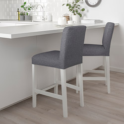 BERGMUND - bar stool with backrest, white/Inseros white | IKEA Taiwan Online - PE789245_S3
