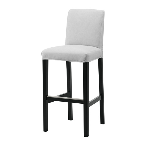 BERGMUND - 吧台椅附靠背, 黑色/Orrsta 淺灰色, 75 公分 | IKEA 線上購物 - PE789264_S4