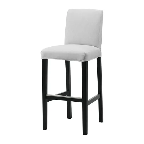 BERGMUND - bar stool with backrest, black/Orrsta light grey, 75 cm | IKEA Taiwan Online - PE789264_S4