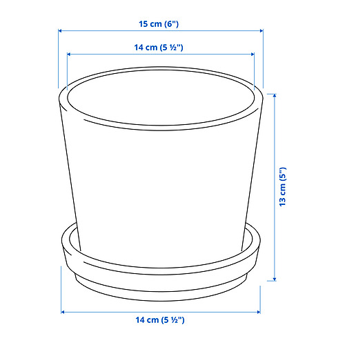 KLARBÄR plant pot with saucer