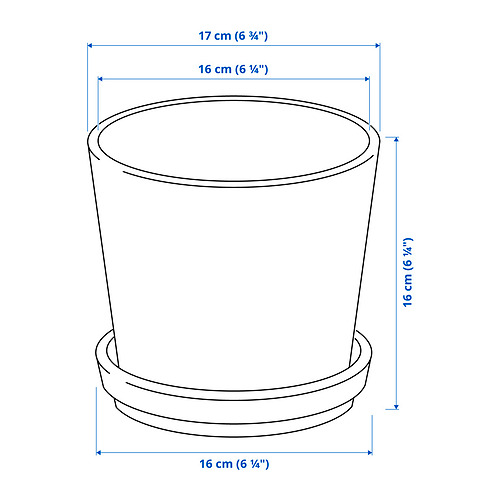 KLARBÄR plant pot with saucer