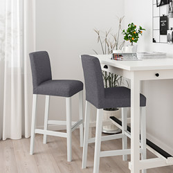 BERGMUND - 吧台椅附靠背, 黑色/Orrsta 淺灰色 | IKEA 線上購物 - PE789264_S3