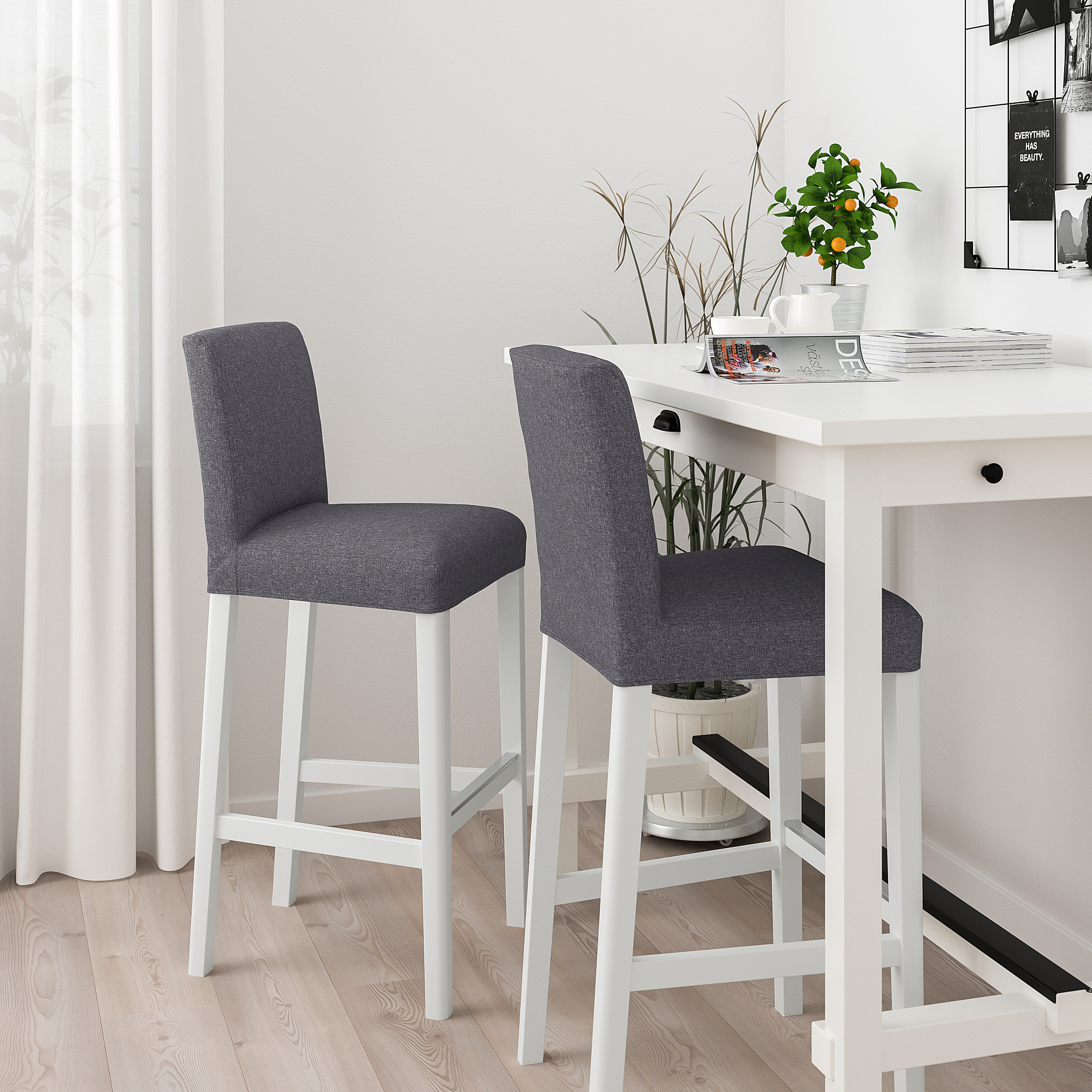 BERGMUND bar stool with backrest