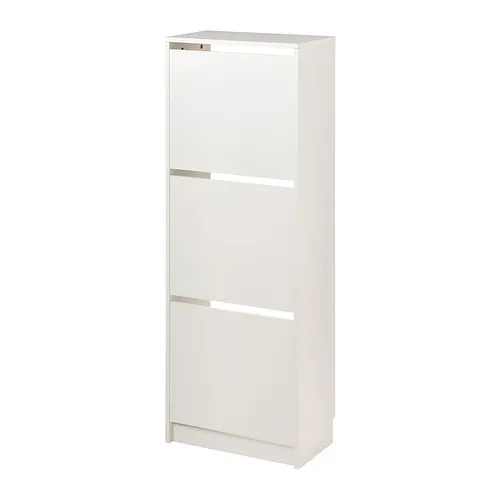 BISSA - 三格鞋櫃, 白色, 49x28x135 公分 | IKEA 線上購物 - PE875785_S4