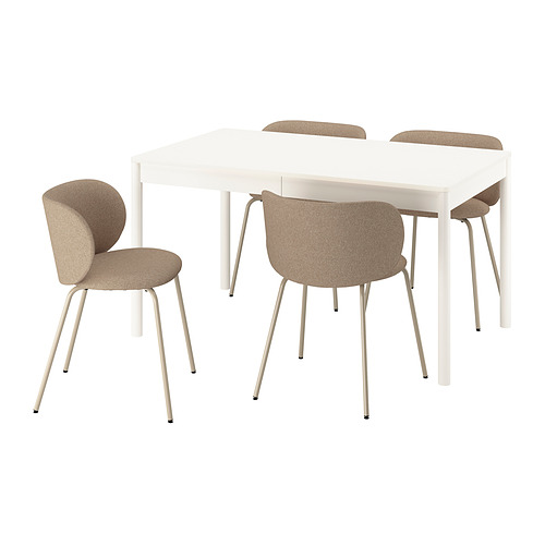 TONSTAD - 餐桌附4張餐椅, 淺乳白色/Tonerud 深米色, 140/196x85 公分 | IKEA 線上購物 - PE979892_S4