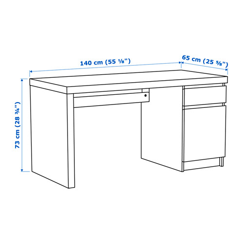 MALM - 書桌/工作桌, 白色 | IKEA 線上購物 - PE645109_S4
