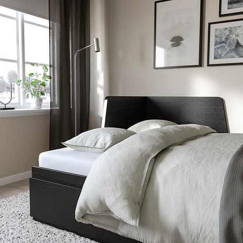 FLEKKE - day-bed w 2 drawers/2 mattresses, black-brown/Åsvang firm | IKEA Taiwan Online - PE834515_S4