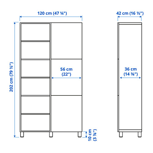 BESTÅ - storage combination with doors, white/Västerviken dark grey | IKEA Taiwan Online - PE834583_S4
