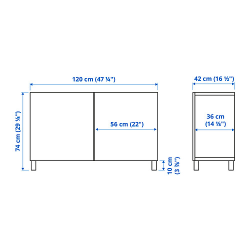 BESTÅ - storage combination with doors, white/Hedeviken/Stubbarp oak veneer | IKEA Taiwan Online - PE834585_S4