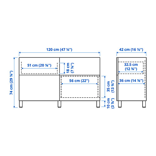 BESTÅ - storage combination w doors/drawers, white Selsviken/Stallarp/high-gloss light grey-blue | IKEA Taiwan Online - PE834588_S4