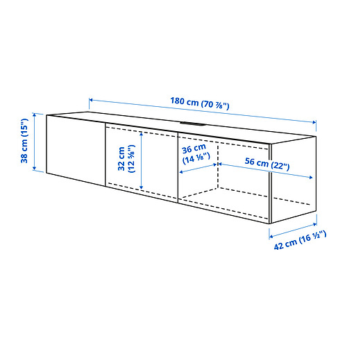 BESTÅ - TV bench with doors, white/Hedeviken oak veneer | IKEA Taiwan Online - PE834619_S4
