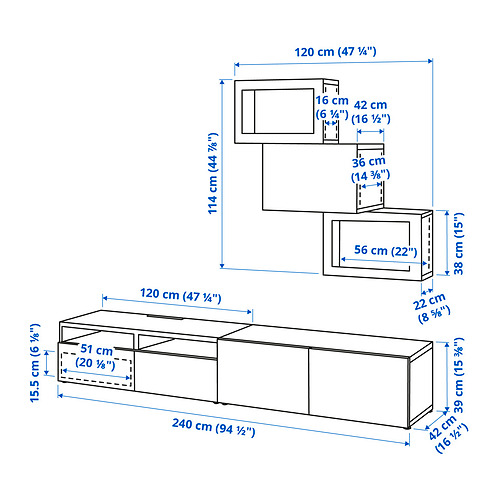 BESTÅ TV storage combination/glass doors