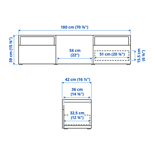 BESTÅ - TV bench with drawers and door, white/Riksviken light bronze effect | IKEA Taiwan Online - PE834624_S4
