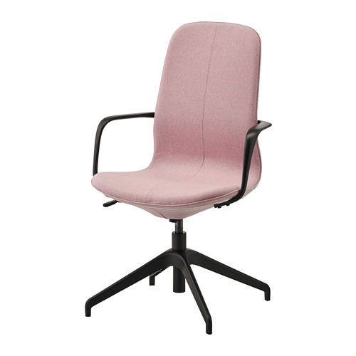 LÅNGFJÄLL - conference chair with armrests, Gunnared light brown-pink/black | IKEA Taiwan Online - PE735461_S4