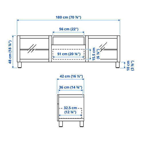 BESTÅ - TV bench, Lappviken/Sindvik white clear glass | IKEA Taiwan Online - PE834626_S4