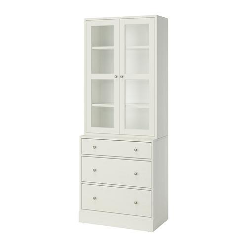 HAVSTA storage combination w glass-doors