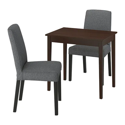 NÄSINGE/BERGMUND - 一桌二椅, 深棕色 染色山毛櫸面板/Gunnared中灰色 黑色, 80x60 公分 | IKEA 線上購物 - PE980105_S4