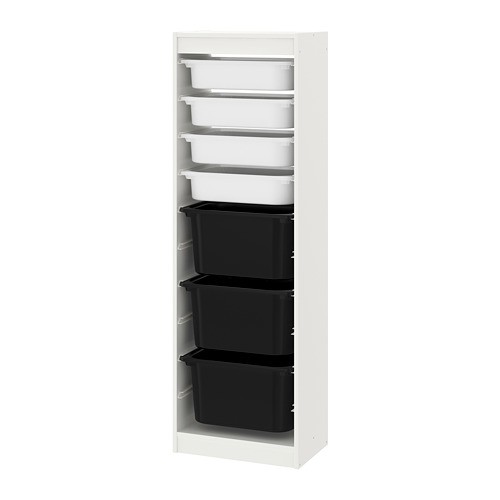 TROFAST - 收納組合附收納盒, 白色/白色 黑色 | IKEA 線上購物 - PE693134_S4