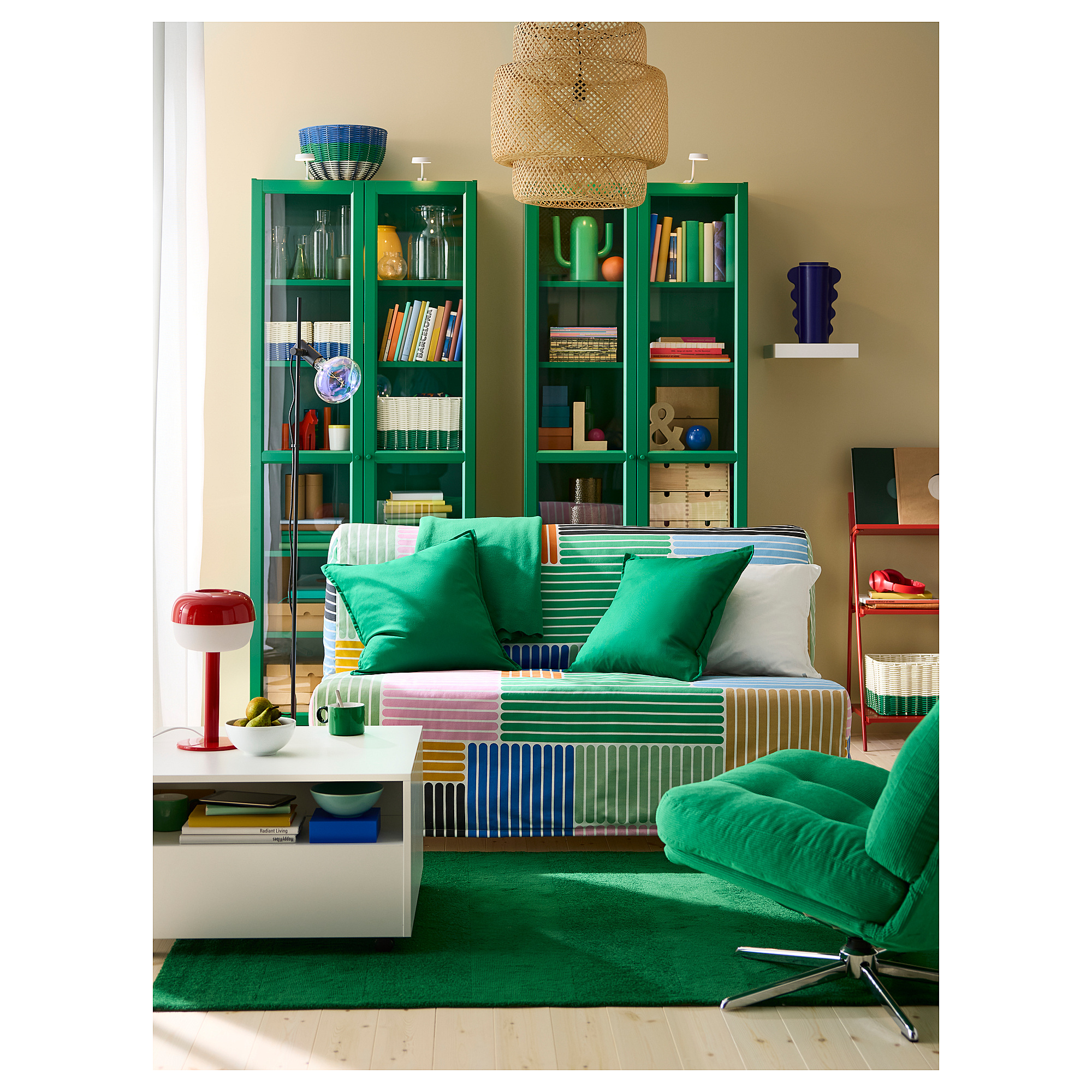 BILLY bookcase with glass-doors