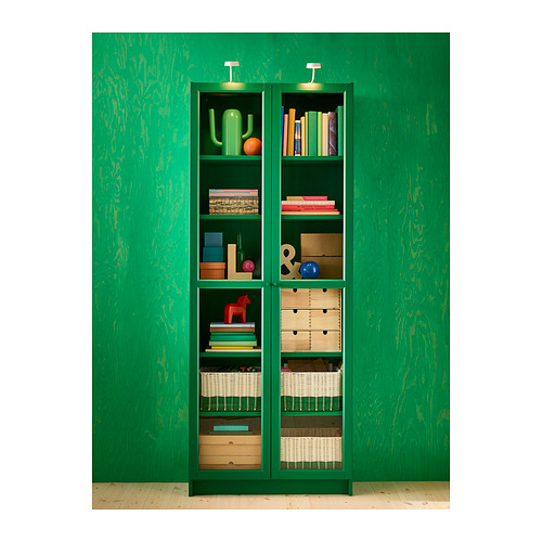 BILLY bookcase with glass-doors