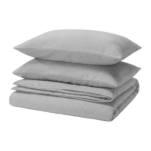 GROVSNÄRJA - duvet cover and 2 pillowcases, grey mélange, 200x200/50x80 cm | IKEA Taiwan Online - PE980175_S4