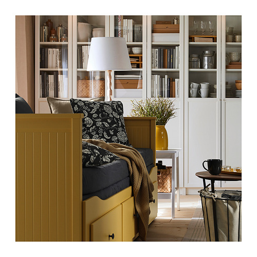 HEMNES 坐臥兩用床/3床底收納盒/2床墊