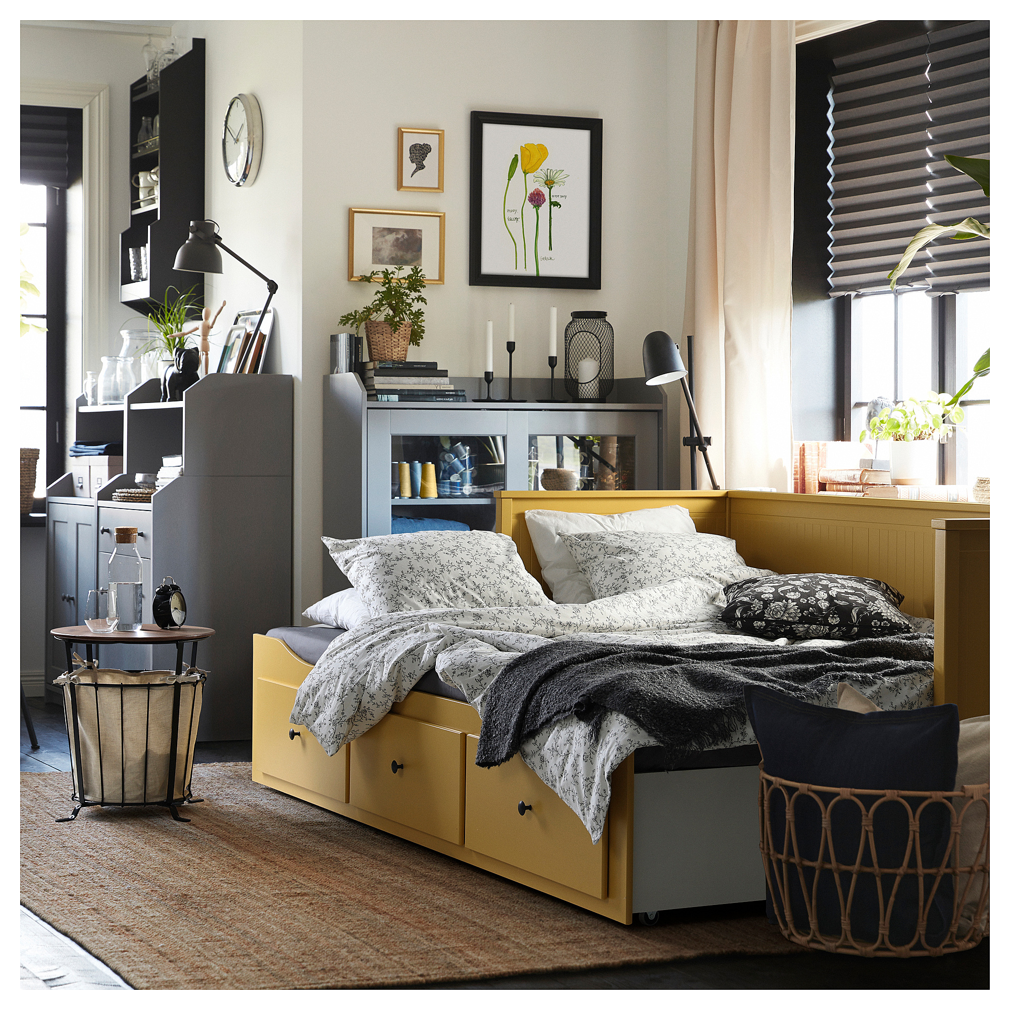 HEMNES day-bed frame with 3 drawers