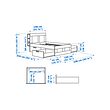 BRIMNES bed frame w storage and headboard